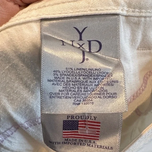 NYDJ White Linen Straight-Leg Trouser - Picture 10 of 12